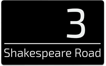 Personalised house numbers plaques, 200 x 130mm Grey Aluminium House Sign