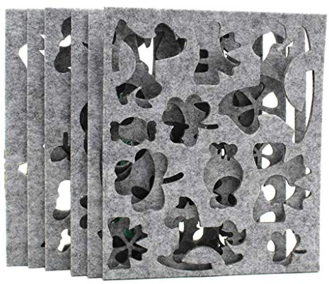 Lerpwige 6 Stück Wollfilz-Form, Nadelfilz, Bastelschablone, Applikation, Handarbeitswerkzeug, Handwerk