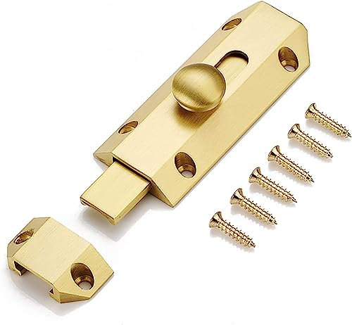 Badezimmer-Türschloss Schuppenschloss, Bolzen-Schiebetürschloss, Türschloss-Riegel, Schiebetür-Riegel, massiver Bolzen, reines Kupfer, Türschloss, Schnalle, Türriegel for Zuhause, Schlafzimmer, Scheun