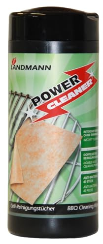 sopomarkt24 Grill Reiniger Reinigungstücher BBQ Cleaner – 40 Stück, beidseitig wirksam, fett- und rußentfernend, antibakteriell, ideal für Grillroste, Rost & hartnäckige Verschmutzungen