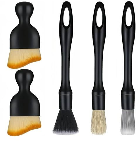 5Pcs Car Cleaning Brush Interior, Soft Bristle Car Detailing Brush, Car Interior Detailing Brush, Ultra-soft Detail Cleaning Car Interior Brush, For Cleaning Car Interior, Exterior, Vents