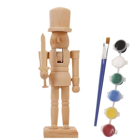 Vriusi Wooden Nutcracker Unpainted, Paint Your Own Nutcracker, Nutcracker Figures Kit, Unfinished Nutcracker Wood, Nutcracker Project, Nutcracker Craft Kit, Nutcracker Paint Set
