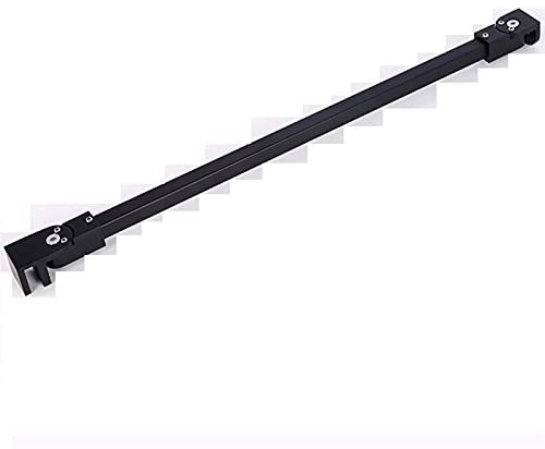 Barre de support en acier inoxydable sans cadre pour salle de douche - Barre de support pour panneau fixe mural à verre - Léger et (noir mat, 700 mm)