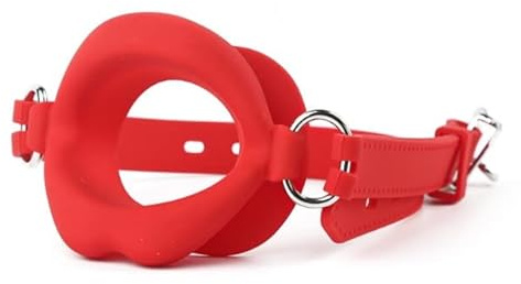 SM alternativa juguete herramienta de tortura pareja sexo mamada bola labios o tipo sexo abridor entrenamiento boca enchufe de silicona apertura gag juguetes sexuales (Red-M)