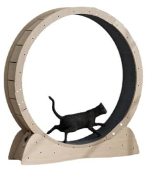 DWZXL Katzenrad Laufband for Katzen, wellenlos, mehrschichtiges Massivholzbrett, Laufrolle, Fitness-Katzenspielzeug for Zuhause und drinnen Cat Wheel(120cm)