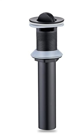 Lavabo de baño Negro Mate con desagüe emergente, Doble Estilo, escurridor de residuos para tocador, sin rebosadero, B, 1.5, 2.17 Pulgadas