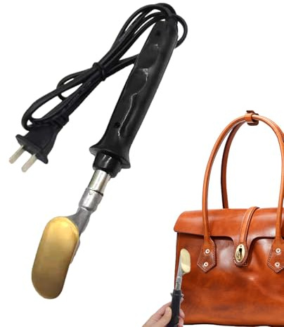 Mini fer à repasser pour réparation du cuir - Éliminateur de plis compact, fer portable - Outil de chauffage électrique, presse à lisser le cuir, fer à repasser pour sièges de voiture, pansements
