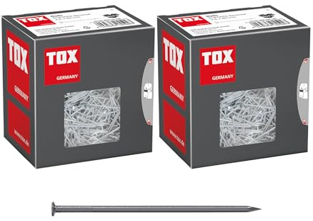 TOX Drahtstifte Nails Set, 2,5x60 mm mit Senkkopf für einfache Holzverbindungen und ebene Flächen, universelle Einsatzmöglichkeit im Innen- und Außenbereich, blanker Stahl, 2x 400 g im Karton