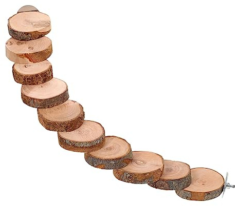 Toddmomy Escalera De Madera para Pájaros 10 Peldaños, Soporte para Morder, 40 Cm De Largo, Juguete De Escalada para Periquitos y Hámsteres, Accesorio para Jaulas, Entretenimiento para Aves Pequeñas