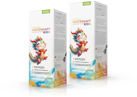 Casa Sana HUSTENSAFT KIDS, 2x 200 ml Sparset– Natürliche Inhaltsstoffe. Bei trockenem & feuchtem Husten. 3-fach-Barriere - Hustenrezeptoren, Erholung der Atemwege & minimiert Reizungen