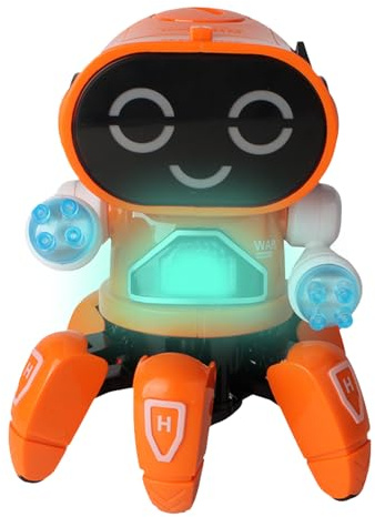 Interaktiv elektrisk leksaksrobot: musikalisk bläckfisk design, 360° rotation, intelligent sensorrespons, hållbar kropp | Blinkande ljusmusik för barn, bebisar, rum