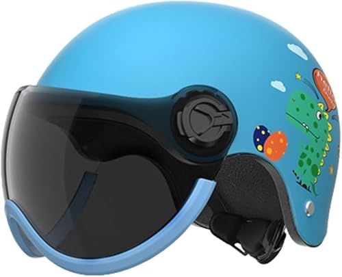 Casco Da Scooter Per Bambini,Casco Da Moto Per Bambini,Casco Jet Con Visiera Parasole,Casco Da Scooter Per Bambine,Casco Da Ciclomotore Per Bambini, Per Bambini Dai 3 Ai 15 Anni 6,46~55cm