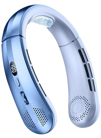 Refroidisseur de cou sans pales – Ventilateur portable à piles USB, affichage LED | Volume d'air uniforme pour sports d'intérieur et d'extérieur, voyage, camping, accessoire de refroidissement sans