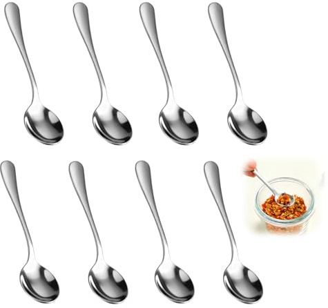 8 Stück Espressolöffel Mini, Espressolöffel, 7,5cm Kleine Löffel | Cute Edelstahl MiniLöffel, Edelstahllöffel Für Gewürzgläser, Für Gewürze Salz Honig Teelöffel