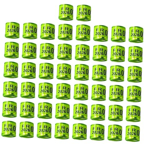 Baoblaze 50 Anillos de identificación para Patas de Paloma, numerados y legibles, Herramienta para el manejo de Aves, Anillos para Patas de Paloma, para, Verde Claro