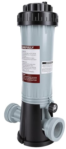 HELEVIA Dosatore Automatico di Cloro per Piscine, in Plastica, con Regolazione del Flusso, per Piscine Interne Ed Esterne, Vasche idromassaggio.