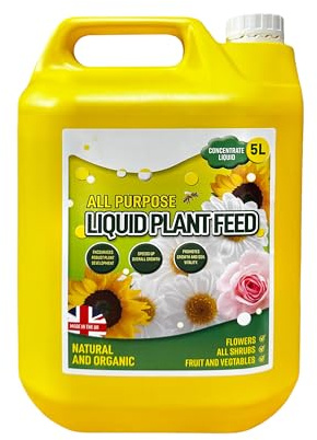 Dunnet Tools Liquid Plant Feed 5L – All Purpose Plant Food & Fertiliser for Indoor & Outdoor Plants, Flowers, Fruit & Vegetables – Concentrated Liquid Feed for Houseplants & Garden Plants