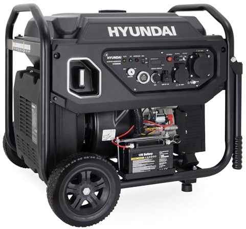 HYUNDAI Benzin Stromerzeuger HY8000iE – 8.0 kW Inverter Generator mit ATS-Anschluss, E-START, Fernbedienung & ECO-Modus – ideal für Baustelle und als Notstromaggregat