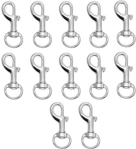 12 Stueck Karabinerhaken mit Drehgelenk Zinklegierung Wirbelkarabiner | Karabiner, Hundeleine, Schluesselanhaenger, Haustierzubehoer, qualitaet, robust, praktisch, kompakt, ergonomisch