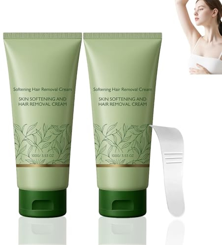 Lumivona Natural Gentle Hair Removal Cream, Lumivona Natural Intimate Hair Removal Cream, Fast-Acting Depilatory for Women, Leg Depilatory for Smooth, Hydrated Results with Shea Butter (2PCS)
