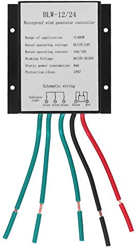 Aerogenerador Controlador DC12-24V 400W Regulador Carga Batería Impermeable IP67 con Protección