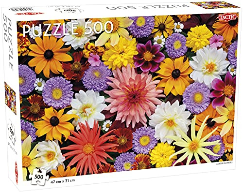Tactic Games 56747 Puzzle 500 pièces : Fleurs de Jardin, Multicolore