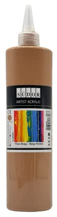 SÜDOR ACRYLFARBE 500 ml - Hochpigmentierte Acrylfarben. Geeignet für Acryl-Pouring. Künstler-Malfarben zum Bemalen auf Holz, Leinwand, Stein, Papier, Stoff, Metall. Wasserfest. Vegan. (Beige Rötlich)