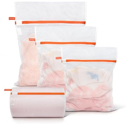 ATDDO 4 Stück Wäschenetz für Waschmaschine, Wäschesack für Unterwäsche, BH, Socken, Schuhe und Reise, Wäschebeutel mit Reißverschluss
