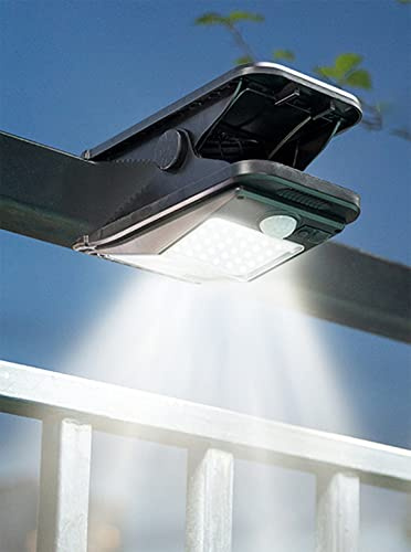 Luci Solari Esterno,Faretto Led Da Esterno,Lampada solare a sensore di movimento con pinza,72 LEDs 4 Modos,Impermeabile IP65,lampade solari da giardino Per Ingresso,Patio,Garage,Giardino