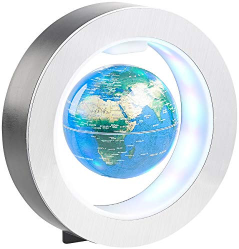 infactory Deko-Globus: Freischwebender 10-cm-Globus in Magnet-Ring Versandrückläufer (Schwebende Deko, Freischwebende Globen, Kugel)