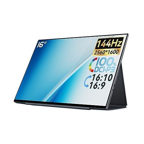 AOKLEY Monitor portátil Pantalla Externa IPS de 16 Pulgadas, 2K, 144hz, Pantalla táctil multifunción, expansión de Oficina for Videojuegos, Monitor portátil para el hogar, Oficina