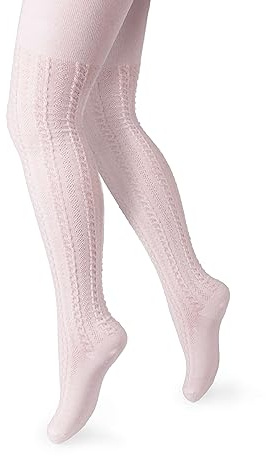 STEVEN Strumpbyxor, flickor, bomull, babystrumpbyxor med flätmönster, 120 DEN balett, strumpbyxor, flickor, mjuka och hållbara strumpor för barn, ROSA, 104-110