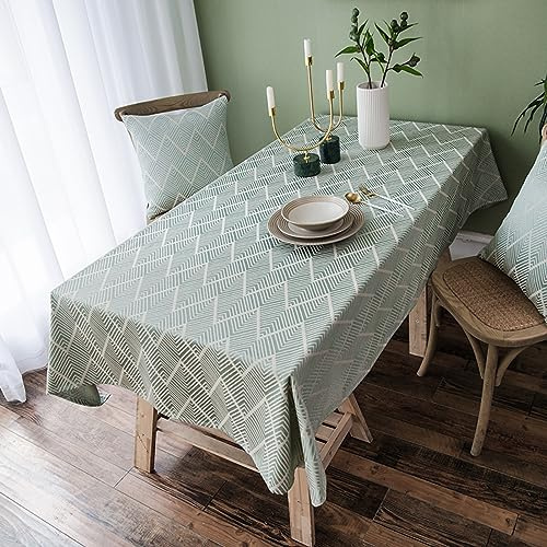XQSSB Mantel Mesa Rectangular Impermeable Cubremesa Cotton Wear Resistant para de Hogar Picnic del Hotel Tienda de Café Light Green 140 × 180cm