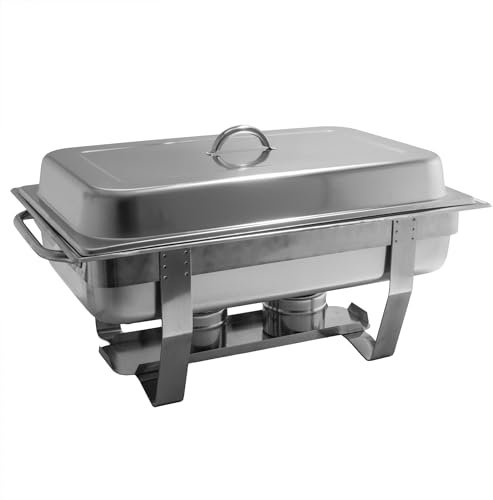 AcMax Chafing-Dish Speisenwärmer Warmhaltebehälter Edelstahl 65mm Deckel
