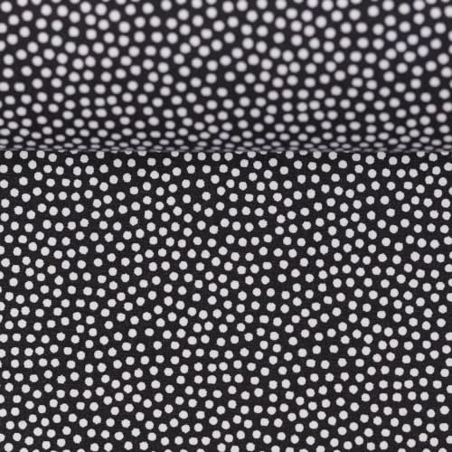 Baumwollstoff DOTTY unregelmäßige Punkte | Ökotex Standard 100 | viele Farben | Meterware (weiß-schwarz)