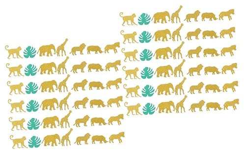 Cabilock 200stücke Hawaii Dschungel- Monstera Tier Konfetti Deko Für Geburtstagspartys Kreative Papierstreuung Für Festliche Anlässe Und