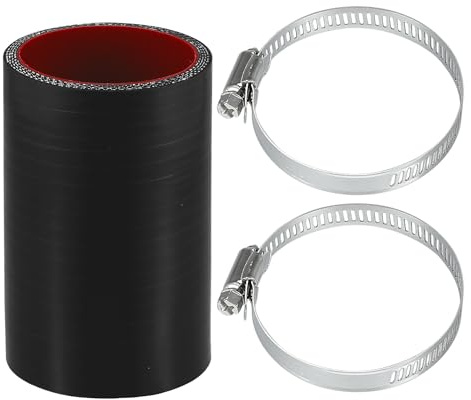 X AUTOHAUX Straight Coupler Silicone Hose 2.13 ID 3.94 Length 0 Degree | Black Red, 1 Set, 4-Ply 5mm Thickness, Coolant hose, Air Intake/Turbo/Intercooler piping tube