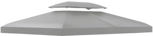 Outsunny Toile de Rechange pour pavillon tonnelle Tente 3 x 4 m Polyester Haute densité 180 g/m² Gris Clair