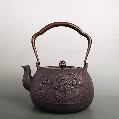 OQHAIR Services à thé Simples et créatifs en Fonte 1 4 l [Oiseau Bleu attentif] Pot en Fonte Style Ese Ancien Pot en Fer Artisanat santé 1400 ML Shh