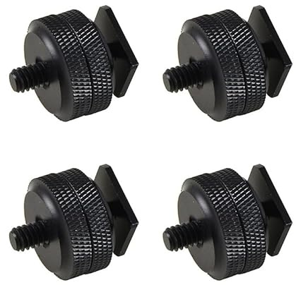 Hot Shoe Adapter 1/4 Inch Camera Hot Shoe Mount Adapter Tripod Screw for DSLR Camera Rig Cold Hotshoe Screw Accessory Attachment for Camera Flash Shoe to 1/4-20 Male Post Adapter with Locking Disk