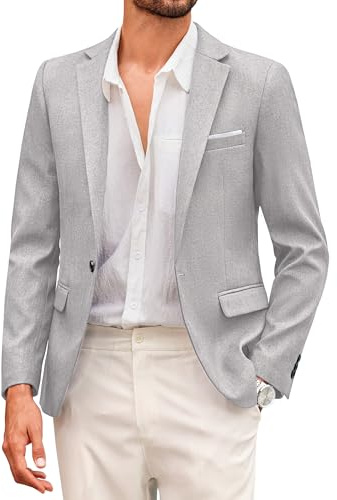 Coofandy - Giacca sportiva casual da uomo, leggera, con bottone singolo