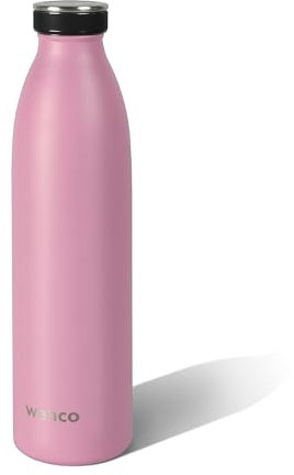 wenco Trinkflasche Edelstahl 0,75l / 750ml isoliert und auslaufsicher für kalte und heiße Getränke auch als Thermoskanne verwendbar BPA frei – flamingo pink