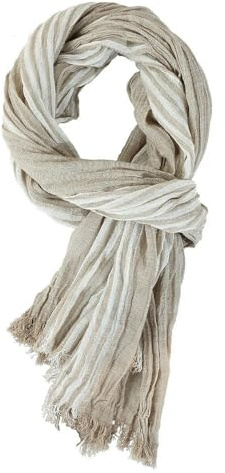 Naoyoshi Men Scarf Cotton Linen Striped Men's Scarves Warm Pashmina Neckerchief Fashion Male Shawls
