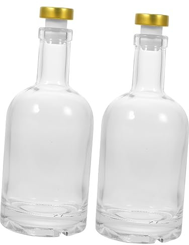 Garneck 2piezas Botella De Vino De Fondo Grueso De Vidrio Transparente Unidades Para Decantador De Licor De Vodka y Botella De Vino