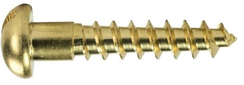10–20 Stück M2 M4 M5 M6 Holzschrauben aus massivem Messing mit Rundkopf, Schlitzantrieb, selbstschneidende Holzschrauben, Vollgewinde, Befestigungselement-M4 x 20, 20 Stück, Messing