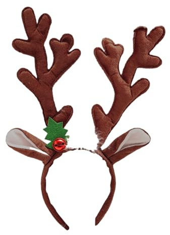 Diadema De Madera De Reno - Diademas De Navidad, Casco De Aro De Pelo | Diadema De Madera De Ciervo Con Orejas De Reno De Navidad, Diadema De Fiesta De Navidad De Madera De Reno Para Accesorios Fotos