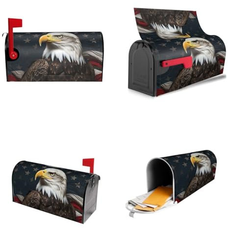 Copertura per cassetta postale con aquila calva americana stagionale magnetica avvolgente impermeabile copertura per cassetta delle lettere facile da installare involucri decorativi per cassetta
