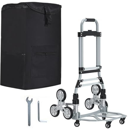 【US Shipped】 Stair Climber Hand Truck and Dolly, 220 Lb Capacity Stair Climbing cart Heavy-Duty Trolley Cart Heavy-Duty Luggage cart Stair Dolly Lightweight with Telescoping Handle
