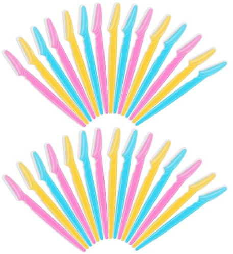 Mehrfarbiges Augenbrauenrasierer-Set, Gesichtsrasierer, Mehrzweck-Gesichtsrasierer für Damen und Herren, Augenbrauentrimmer, Rasierer mit Schutzhülle, Haarentfernungswerkzeuge für Gesicht und Körper