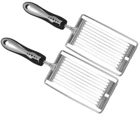 Cortador de fiambres, 2 piezas de acero inoxidable, cortador de tomates, cortador de frutas, cortador de fiambres con mango, cortador de queso, cortador de huevos cocidos, jamón, cuchillos for cortar